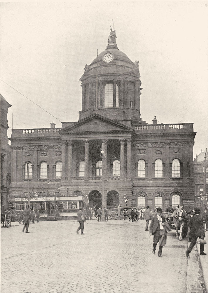 LIVERPOOL. Liverpool town hall 1900 old antique vintage print picture
